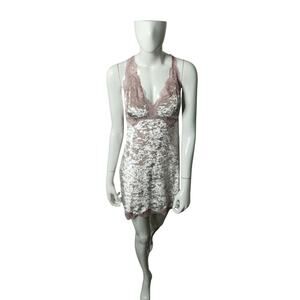 Victoria's Secret Women's Sexy Crushed Velvet  Coquette Lace Babydoll Dress XS